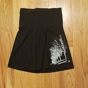 Screenprint mini skirt, high or fold over waist